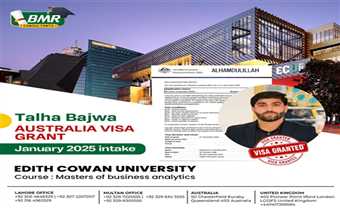 Congratulations Talha Bajwa for getting Australia study visa